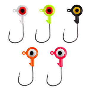 50pcs Round Jig Heads Standard Hook Bass Crappie Fishing Jigs 1/8 oz or 1/4 oz