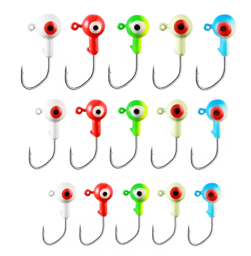 50pcs Jig Heads Sickle Hook Bass Crappie Fishing Jigs 1/8 oz or 1/4 oz