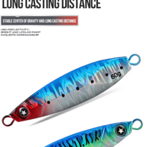 Mikton Outdoors 5PCS Vertical Jig Fishing Lures Variety Pack 5 Colors Metal Jigs No Hooks 60g