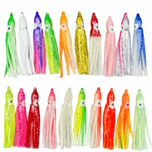 Hoochie Squid Skirts – Luminous Soft Lures NeonGlow Kokanee Salmon Trolling 20pk